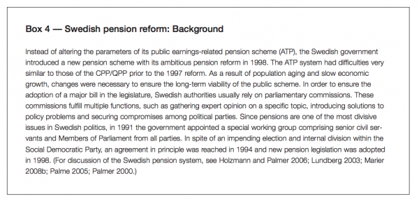 Box 4 Swedish pension reform Background