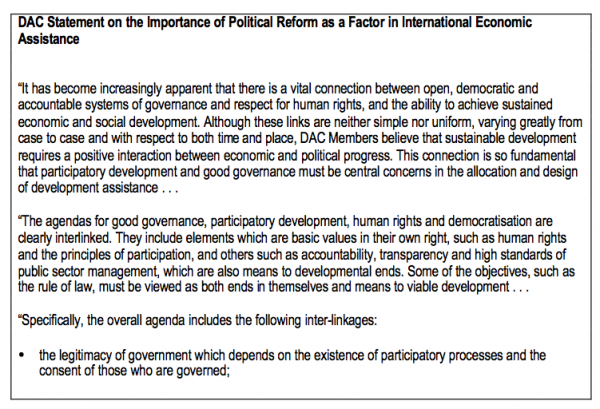DAC Statement on the Importance of Political Reform as a Factor in International Economic Assistance